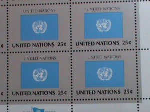 ​UNITED NATION-1989 SC#566-9- U. N. FLAGS SERIES MNH FULL SHEET- VERY FINE