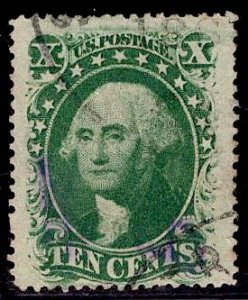 US Stamp #35 10c Washington Used SCV $55. 4 Margins!