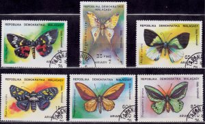 Madagascar, 1992, Butterflies, sc#1080-85, used/CTO*