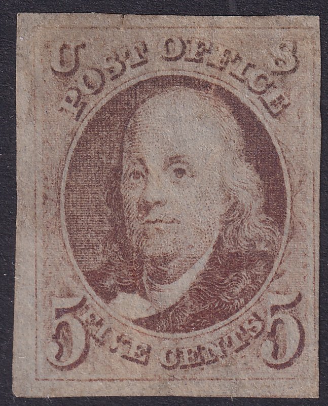 #1 Used, VF, 4 margins, 3 wide, very light cancel (CV $425 - ID47912) - Josep...