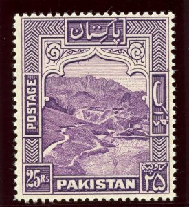 Pakistan 1948 KGVI 25r violet (p14) superb MNH. SG 43. Sc 43a.