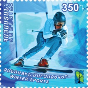 Armenia MNH** 2014 Mi 913 Sc 1017 RCC. Winter Sport Alpine ski