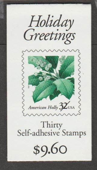 U.S. Scott #3177b-3177d Holly BK265 Holiday Greetings Stamp - Mint NH Booklet