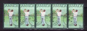 Jamaica 466 Strip of 5 U Golf, Sports