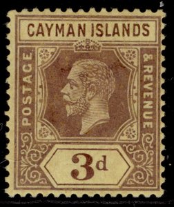 CAYMAN ISLANDS GV SG45d, 3d purple/buff, M MINT. Cat £100.