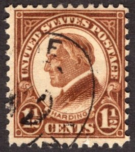 1927, US 1 1/2c, Harding, Used, Sc 633