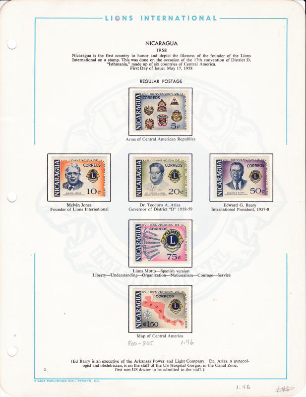 LIONS CLUB International Collection on Pages  Mounted Sets & Souvenir Sheets VF