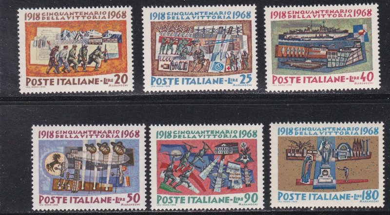 Italy # 990-995, Allied Victory in World War 1 50th Anniversary, NH