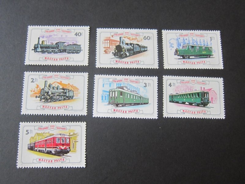 Hungary 1976 Sc 2443-9 Train set MNH