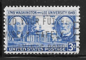 USA 982: 3c George Washington, Robert E. Lee, and University Building, used, VF