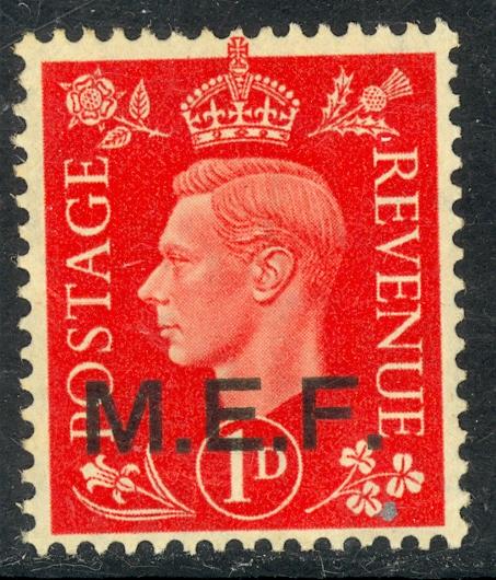 GREAT BRITAIN MIDDLE EAST FORCES 1942-43 KGVI 1d CAIRO EGYPT Printing Sc 1a MH