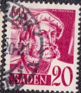 Germany -French Occupation Baden 1949 -  5n37 Used