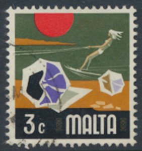 Malta   SG 493  SC# 461 Sport Water skiing   Used see detail and scan