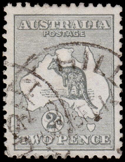 Australia Scott 45a, Die II Shiny Paper, Gray (1915) Used F-VF, CV $17.50 M