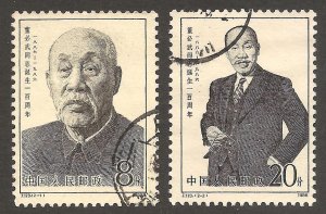 China stamps 1986 J123 Sct #2026 Cent. of Birth of Dong Biwu 董必武. Set of 2 used.