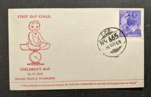 1958 FPO 665 India Childerns Day First Day Cover