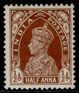 INDIA GVI SG248, ½a red-brown, M MINT. Cat £10.