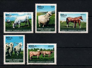 TURKEY SC#B98-102 ANIMAL PROTECTION HORSE SHEEP COW (1964) MNH