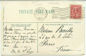 to FRANCE 1907 CPR hotel and station Montreal Post Card Canada