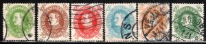 Denmark #210-19 ~ Short Set 6 of 10 ~ King Christian X ~ Used, Hinged   (1930)