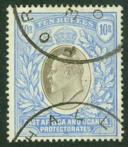 SG 14 East Africa & Uganda 1903-04. 10/- grey & ultramarine. Fine used CAT £700