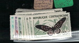 Central African Republic Butterfly SC 4-11 MNH (10epe) 