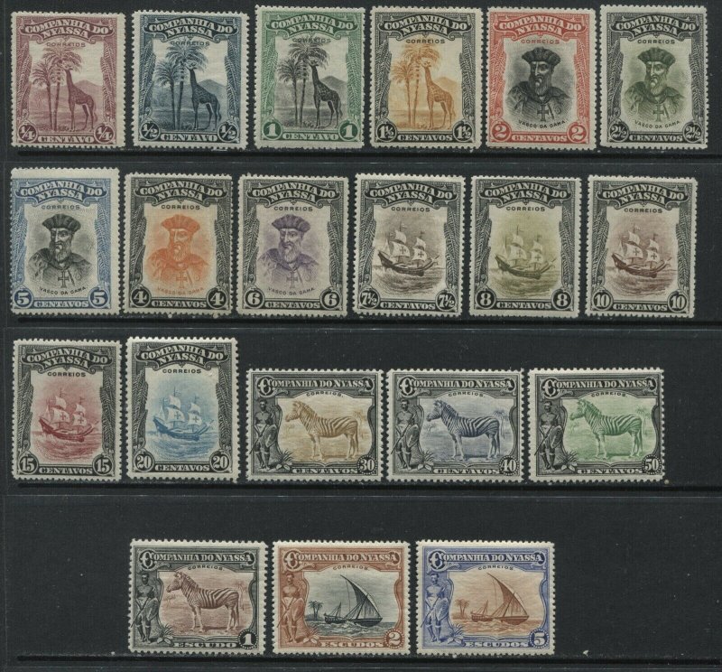 Nyassa 1921-23 complete set mint o.g. hinged