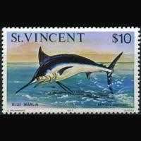 ST.VINCENT 1977 - Scott# 425a Fish Reissued $10 NH