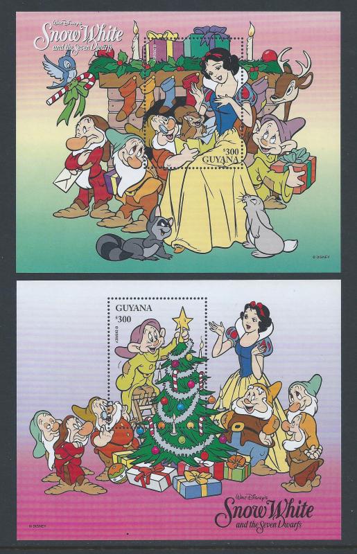 Guyana #3116-17 NH Disney - Christmas, Snow White & Dwarf...