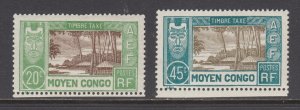 Middle Congo Sc J14, J17 MNH. 1930 20c & 45c Postage Dues, fresh, bright, F-VF