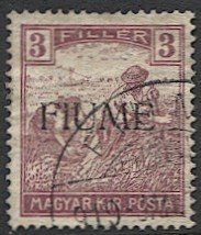 FIUME Hungary 1918 Sc 4  3f Used  VF