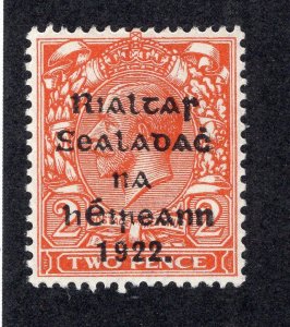 Ireland 1922 2p orange Type 1 Overprint, Scott 16b MNH, value = $6.50