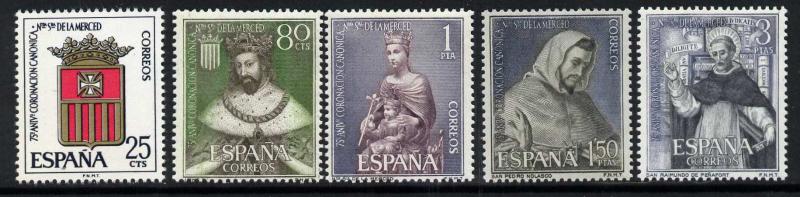 Spain 1182-6 MNH Crest, King James I, Our Lady of Mercy