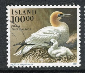 ICELAND; 1990s early Birds issue fine used 100k. value