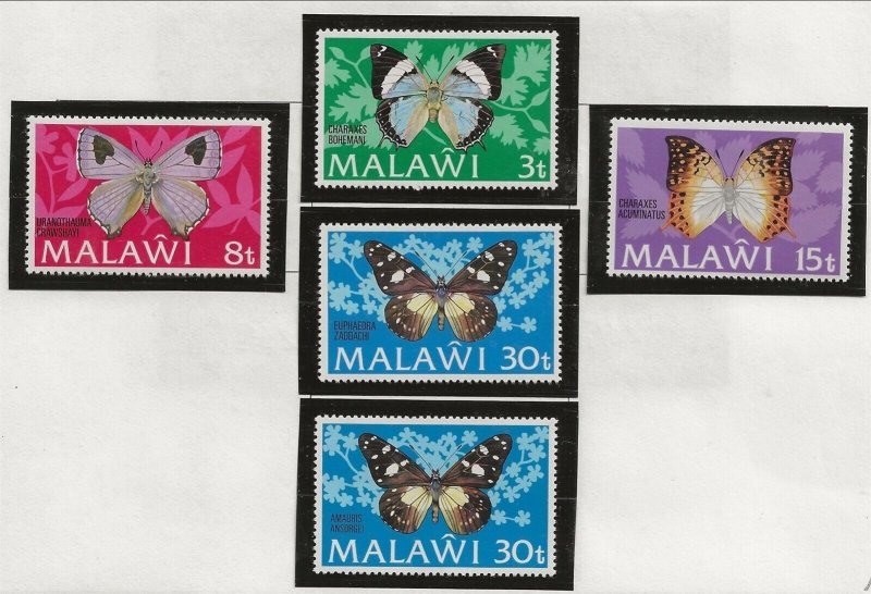 MALAWI Sc 199-203+203a NH issue of 1973 - SET+S/S - BUTTERFLIES