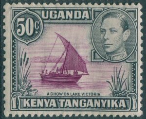 Kenya Uganda and Tanganyika 1938 SG144 50c black and purple KGVI dhow p13x11¾ MH