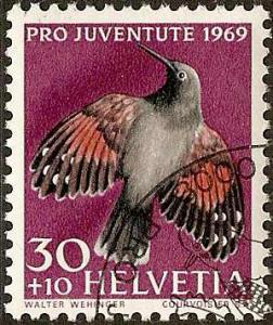 Switzerland - #B388 - used - 1969 - Wall Creeper -SCV-$0.25