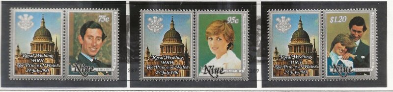 NIUE Sc 340-4+342a+B52-55 NH issue of 1981 - ROYAL FAMILY - PRINCESS DIANA