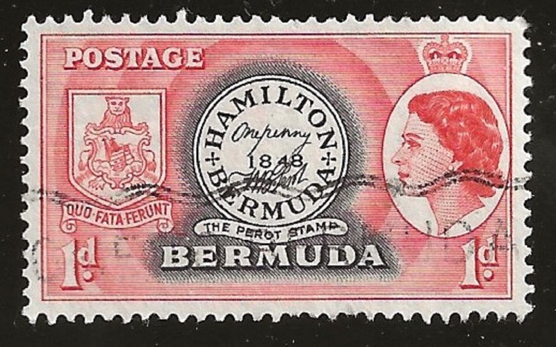 BERMUDA # 144 USED 1d 1953-58