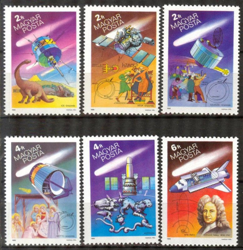 Hungary 1986 Space Halley's Comet Mi. 3805/10 MNH