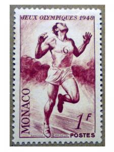 MONACO 1948 STAMP SCOTT # 205. LONDON SUMMER OLYMPICS. MINT