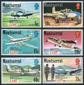 Montserrat 268-273a,MNH.Michel 267-272,Bl.2. LIAT Air Transport,14th Ann.1971.