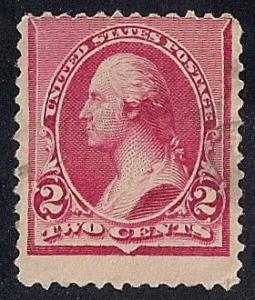 220 2 cent Washington, Carmine Stamp used AVG
