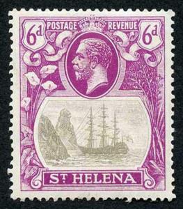 St Helena SG104c 6d variety Cleft Rock M/Mint (gum bend)