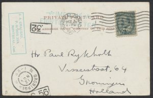 1904 Native Spinning Post card Montreal to Holland with Receiver
