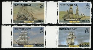 MONTSERRAT Sc 618-21 VF/MNH - 1986 - Clipper Ships - COMPLETE SET