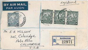 28660  - BARBADOS - POSTAL HISTORY - REGISTERED AIRMAIL COVER to USA
