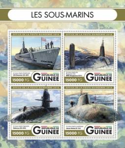 GUINEA - 2016 - Submarines - 4v Sheet - M N H