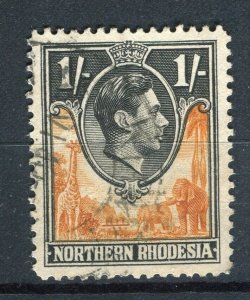 N.RHODESIA; 1938 early GVI pictorial issue fine used Shade of 1s. value