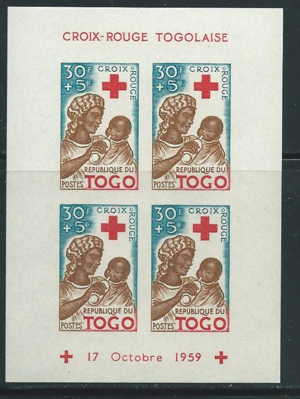 Togo #B13a Red Cross Souvenir Sheet  (MNH) imperf CV$5.00